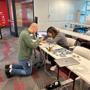 students working on projects